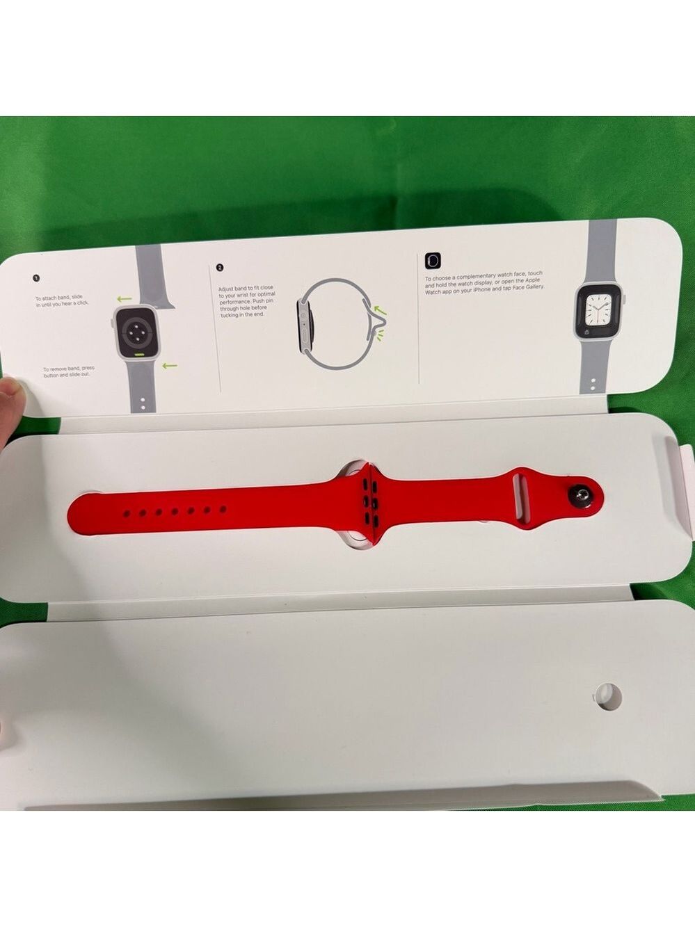 Sport Band Apple Watch Red 45MM M/L No Exterior Box #2602019